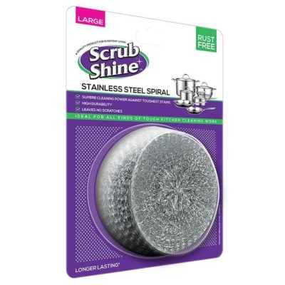 Scrub Shine – Stainless Steel Spiral- Large