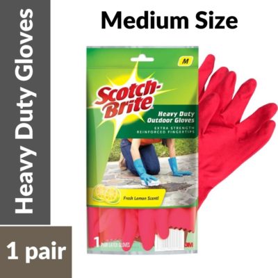 Scotch Brite Heavy Duty Outdoor Gloves MEDIUM Pair 1s