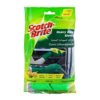 Scotch Brite Heavy Duty Outdoor Gloves Green LARGE Pair