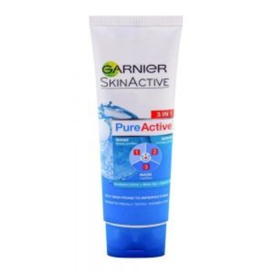 Garnier 3 In 1 Pure Active Wash, Scrub, Mask 100ml