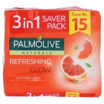 Palmolive Natural Refreshing Glow(Citrus+Cream)3in1 3x130gm